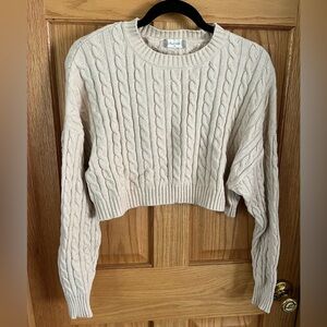 Altar'd State Cream Cable Knit Sweater